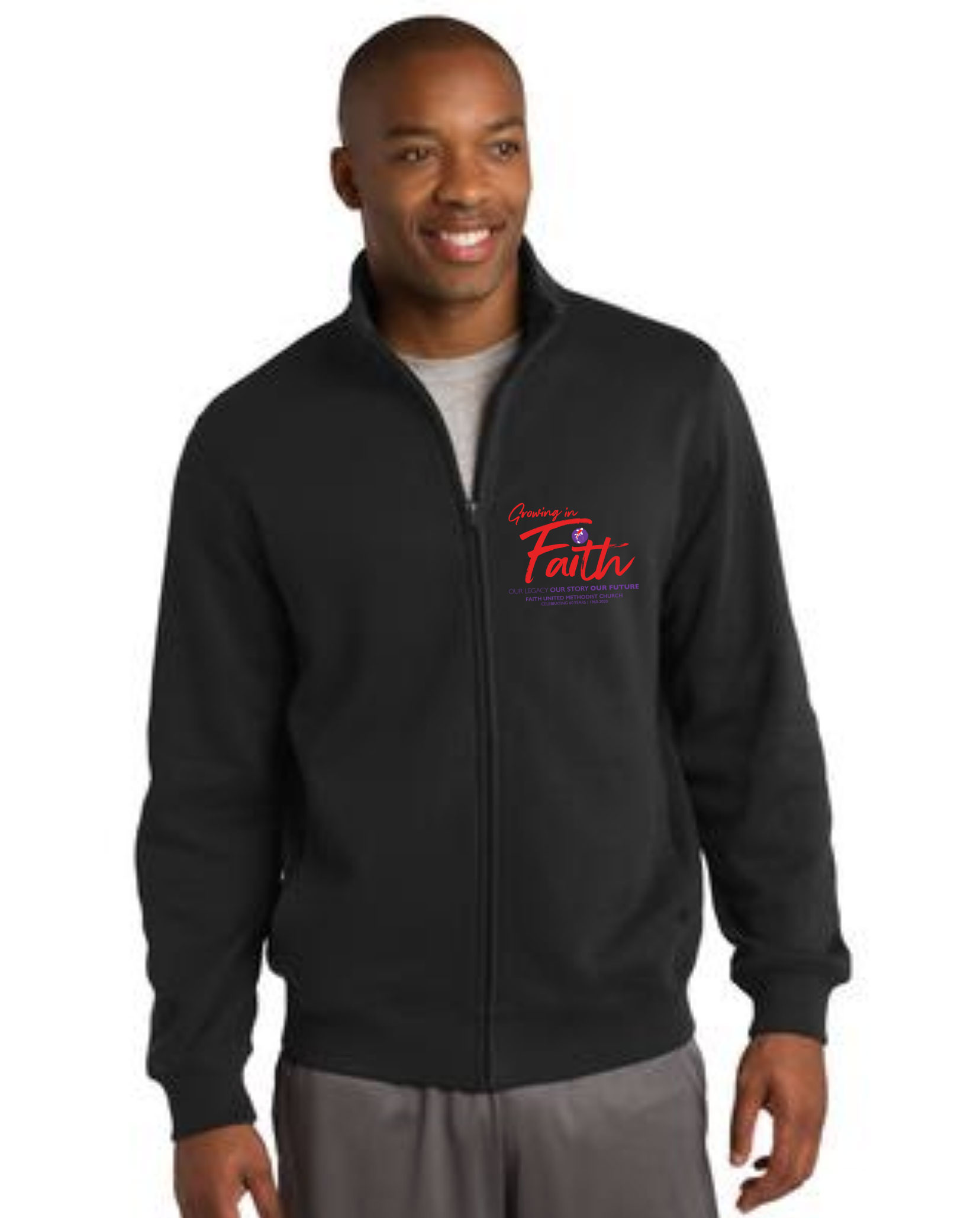 Faith UMC 60th Anniversary Full-Zip Jacket With No Hoodie (No design on back)